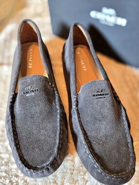 Coach Amber Cale Suede Piombo Suede Loafers US 9.5 M